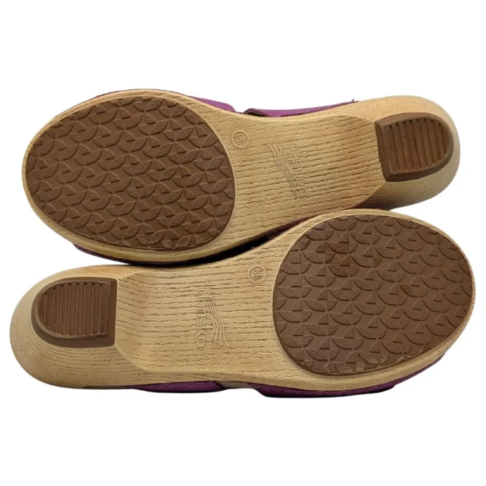 Dansko Purple Leather Clog Sandals - Picture 6 of 9